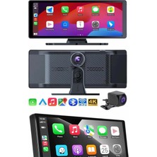 TeknoKapsül 4K 10.2 Inç Çift Kameralı Araç Multimedya Ekranı Carplay Kablosuz Tüm Cihazlara Uyumlu