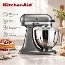 Kitchenaid Artisan 4,8 L Stand Mikser Paslanmaz Çelik Hazne Metal Gövde Çırpma Karıştırma ve Yoğurma Çok Amaçlı Mutfakmikseri Güçlü Performanslı Ürün