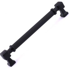 Orevio Siyah Metal 128 mm Grip Desenli Mat Kulp Mobilya Çekmece Mutfak Dolabı Dolap Modern Kapak Kulpları