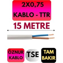 Orevio Kablo; Öznur 2x0,75 Ttr, 15 Metre, Beyaz