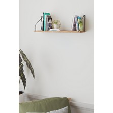 CATCHME Duvar Rafı Kitaplık Mutfak Banyo Yaşam Alanı 20 x 70 cm 1 Adet Atlantik Çam Siyah Kollu
