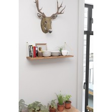 CATCHME Duvar Rafı Kitaplık Mutfak Banyo Yaşam Alanı 20 x 70 cm 1 Adet Atlantik Çam Altın Kollu
