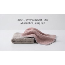 jantistore 2’li 30X40 cm Premium Soft Vizon Gri + Gül Kurusu Yaprak Desenli Peluş Mikrofiber Bez (30X40 Cm) - Çok Amaçlı Ev, Ofis ve Oto Için