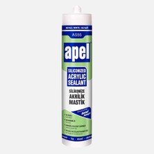 Apel AS55 Silikonize Mastik Beyaz 500GR