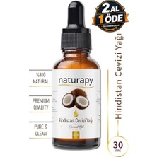 Orevio Şişe, Hindistan Cevizi Yağı (Coconut Oil) Soğuk Sıkım Sabit Yağ 30 ml Damlalıklı Cam