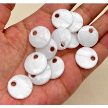 Orevio Çanta Aksesuar Beyaz Renk 2 cm Pul 100 G (Sedef Görünümlü Plastik)