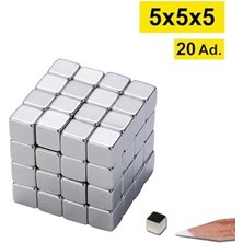 Orevio Güçlü Magnet 20'li 5X5X5 Mm, Dünya Magnet Küp Neodyum Mıknatıs