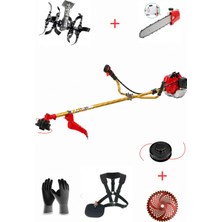 Öm-ka Royal Benzinli Yan Tırpan + Toprak Çapalama + Dal Budama Aparatı Set 52 cc 4.6 Hp