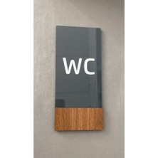 Orevio Wooden Serisi Dikey Wc Kendinden Yapışkanlı Yönlendirme Levhası