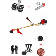Öm-ka Royal Benzinli Yan Tırpan + Toprak Çapalama + Dal Budama Aparatı Set 52 cc 4.6 Hp