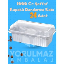 Yorulmaz Ambalaj 🍨 1000 cc Şeffaf Kapaklı Dondurma & Meze Kabı | Kullan At Gıda Kabı