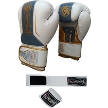 Orevio Legacy Kick Boks Eldiveni Muaythai Müsabaka Antreman 2'li Set Beyaz Altın 12 Oz