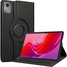 Orevio Lenovo Tab M11 ve K11 Için 11 Inç Siyah Pu Deri Tablet Kılıfı, Standlı ve 360° Döner Tasarım