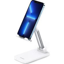 Orevio Katlanabilir Telefon Tutacağı, Iphone, Galaxy, Redmi ve Huawei ile Uyumlu, Beyaz