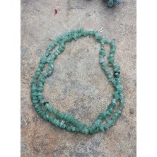 Aventurin Doğal Taşlı Uzun Veya Kısa Kolye - Yeşil - Stoneage