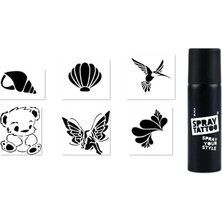 Orevio Peluş Çiçek Spray Tattoo Geçici Sprey Dövme Seti