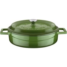 Orevio Tencere; Metal Dökme Demir, Yeşil, 28 cm