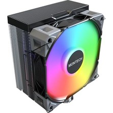 Orevio NX400 Argb; Cpu Soğutucu, Tek Kule, 4 Gelişmiş Isı Borusu, 52 Kanatlı Isı Emici, E28,120 mm Fdb Statik Basınçlı Fan, 28 mm Fan Kalınlığı, Köşe Kapağı Ayak Pedleri, Argb, Siyah