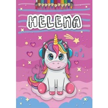 Orevio A4 21 x 29.7 cm 4 8 25 Anniversaire Fille Ans Motifs Avec Le Pr Nom Grand Format Helena Livre De Coloriage Personnalis Pour Licorne Cadeau D