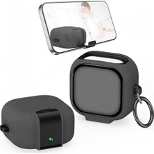 Orevio Samsung Galaxy Buds4 ve Buds4 Pro Uyumlu Güvenlik Kilitli Telefon Standı Fonksiyonlu Premium Kulaklık Kılıfı Gri