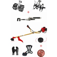 Öm-ka Royal Benzinli Yan Tırpan + Çift Toprak Çapalama + Kancalı Silkeleme Hasat Aparatı Set 52 cc 4.6 Hp