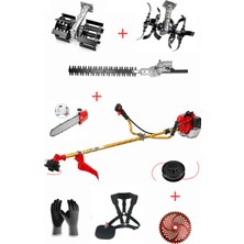 Öm-ka Royal Benzinli Yan Tırpan + Çift Toprak Çapalama + Dal Budama + Çit Budama Aparatı Set 52 cc 4.6 Hp