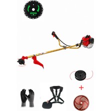 Öm-ka Royal Benzinli Yan Tırpan + Zincirli Dairesel Testere Aparatı Set 52 cc 4.6 Hp