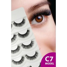 Orevio Ruby Face Doğal Görünümlü Ipek Bütün 5'li Takma Kirpik Seti- 5 Çift Gerçek Takma Kirpik- Model: C7
