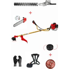 Öm-ka Royal Benzinli Yan Tırpan + Çit Budama + Dal Budama Aparatı Set 52 cc 4.6 Hp