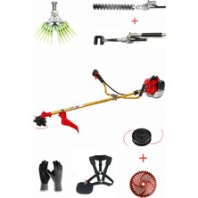 Öm-ka Royal Benzinli Yan Tırpan + Kancalı & Tırnaklı Silkeleme Hasat + Çit Kesme Aparatı Set 52 cc 4.6 Hp