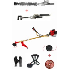 Öm-ka Royal Benzinli Yan Tırpan + Kancalı Silkeleme Hasat + Çit Kesme Aparatı Set 52 cc 4.6 Hp