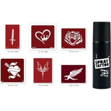 Orevio Kılıç Kalp Spray Tattoo Geçici Sprey Dövme Seti