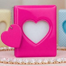 Orevio Instax Mini Polakart Uyumlu 41 Fotoğraflık Fuşya Peluş Albüm