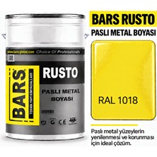 Bars Arge Toptan Rusto Paslı Metal Boyası Astarsız, Parlak, Su Geçirmez, Uv Dayanımlı Boya Ral 1018 1 kg