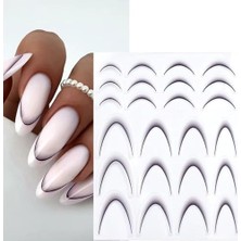 Orevio Siyah Ombre Efekt French Tırnak Sticker, Nail Art SD-1954