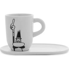 Bialetti Omino Con Piattino Porselen Kupa 340 ml