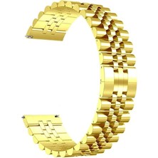 22 mm Jübile Modeli Gold Renk Klipsli Çelik Saat Kordonu