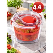 Sarıncı Salata Kurutucu Sebze Kurutma Kabı Marul Yıkama Süzgeci Dönerli Manuel 4.4 Litre (Karışık Renk )
