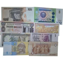 8 Adet Yabancı Kağıt Para Çil (1987 Yılı 100 Peruda Delik Var)