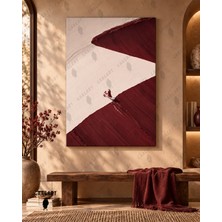 Gaagart Tekli Dikey Kanvas Tablo Dijital Baskı Bordo Beyaz Kanyon Romantik Çift Figürü Modern Minimalist Duvar Dekoru