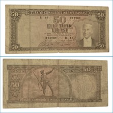 5.emisyon 50 Lira Temiz+