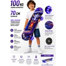Mixoyuncak Işıklı Silikon Tekerlekli Dragon Kaykay – 70 cm 100 kg Taşıma Kapasiteli