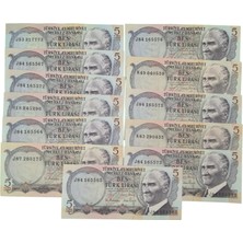 12 Adet 6.emisyon 5 Lira Ççt+