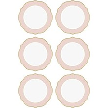 Orevio Pembe Pasta Tabağı Seti, 21 Cm, 6 Parça
