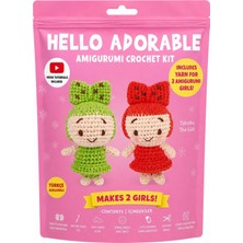 Bak Gel Al BakGelAl Hello Adorable Amigurumi Kız Bebek Yapım Kiti – 2'li BFF Kendin Yap Örgü Hobi Seti