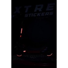 Orevio Segway Zt3 Pro Uyumlu Reflektif Sticker Seti (Sağ ve Sol) (Kırmızı) | Kendinden Yapışkanlı Folyo Sticker