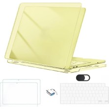 Orevio Macbook Neo 13 Inç A18 Pro A3404 ile Uyumlu Kılıf +2ADET Ekran Koruyucu +Otg +Klavye Koruyucu Sarı