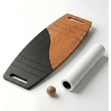 Orevio Siyah/kahve Denge Tahtası Balance Roller Board Çift Fonksiyonlu Sörf Eğitim Tahtası Kaykay Eğitim Tahtası 73 x 31 Cm, RB07