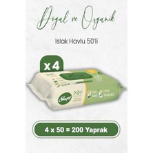 Orevio Doğal ve Organik Islak Mendil 50 x 4 Adet (200 Yaprak)