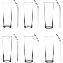 Orevio Vodka Bardağı ve Eğilimli Cam Pipet Seti, 6'lı 12 Parça TYB3CCCPS8VG0S5H83